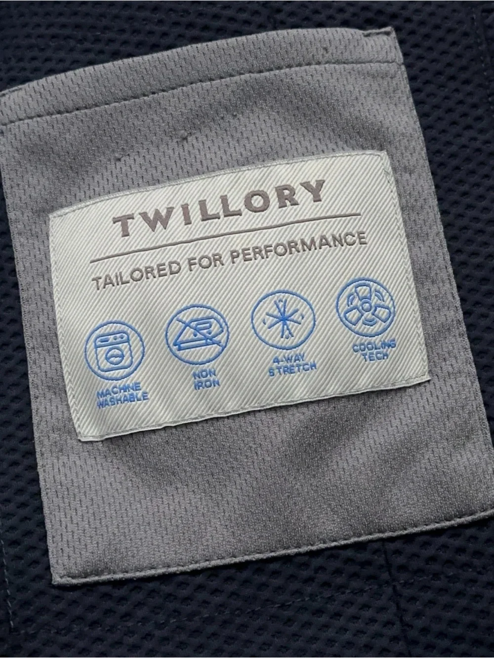 Twillory Blazer Jacket Mens 44L Sports Coat Mesh Performance Stretch Nylon Blue